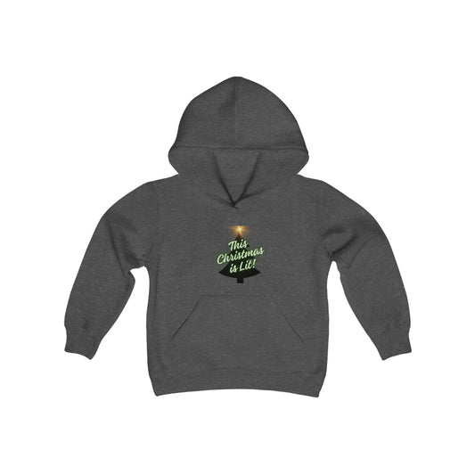 Lit Christmas - Youth Heavy Blend Hooded Sweatshirt